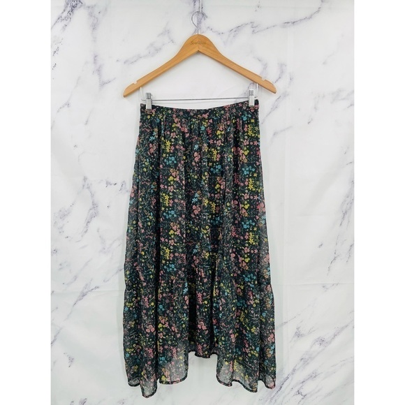 V005 AE Studio Boho Floral Wrap Midi Skirt - Picture 1 of 3